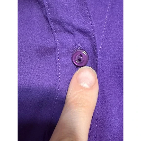 41 Hawthorn Purple Split Neck Button Front 3/4 Sleeve Blouse Size Medium - Picture 5 of 11